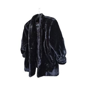 Women's Vintage 80's Black Faux Fur Jacket